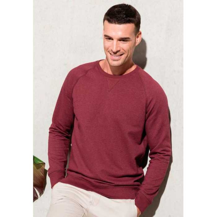 Kariban Men's organic cotton crew neck raglan sleeve sweatshirt